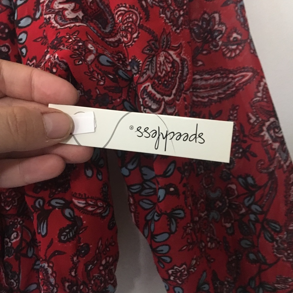 • SOLD // speechless red floral off-shoulder ruffle top • - Picture 4 of 9
